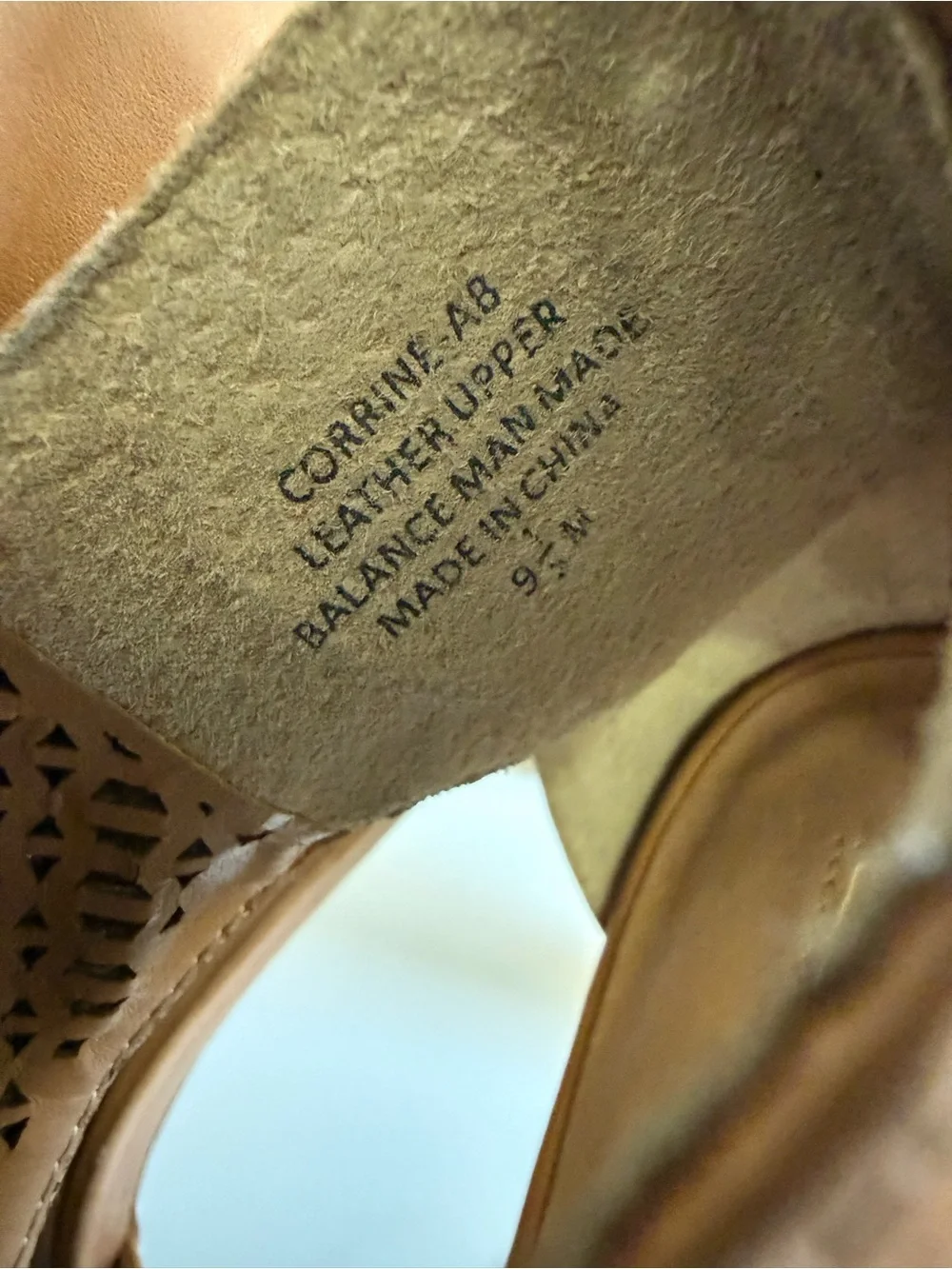 Audrey Brooke | Corrine Laser Cut Leather Heels | Peep Toe Bootie | 9.5